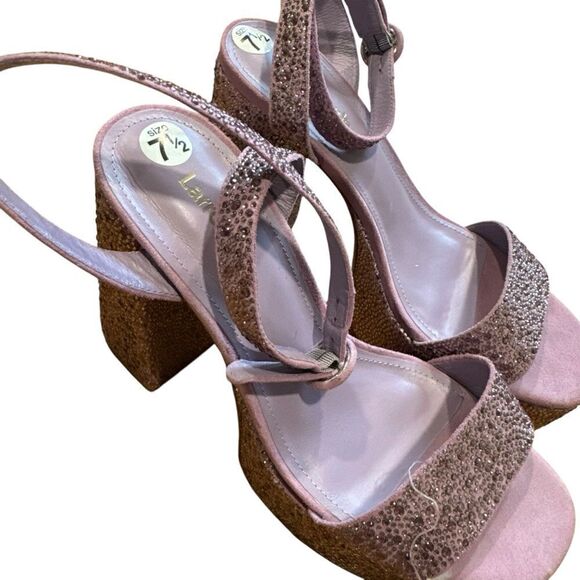 Revolve Larroude Dolly Crystal-Embellished Platform Ankle-Strap Sandals - Picture 7 of 9